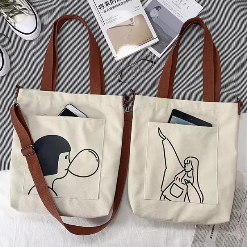 Bulk Canvas Bags with Custom Letter Printing