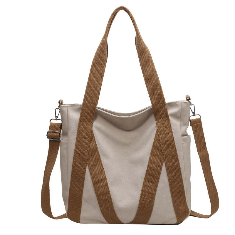 Customizable Canvas Bags with Zipper and Bottle Pocket